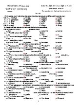 Bộ đề kiểm tra học kỳ II môn Tiếng Anh Lớp 10 - Năm học 2017-2018 - Trường THPT Nguyễn Huệ